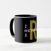 Monogram Text Remürement Black Gold White Tasse (Vorderseite Links)