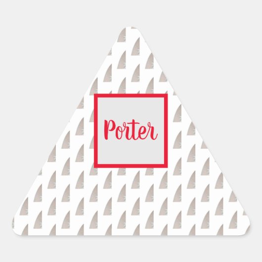 Monogram Textured Triangle Umschlag Aufkleber (Vorderseite)
