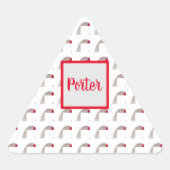 Monogram Textured Triangle Umschlag Aufkleber (Vorderseite)