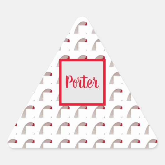 Monogram Textured Triangle Umschlag Aufkleber (Vorderseite)