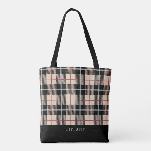 Monogram Thompson Camel Tartan Kariertes Muster Tasche (Rückseite)