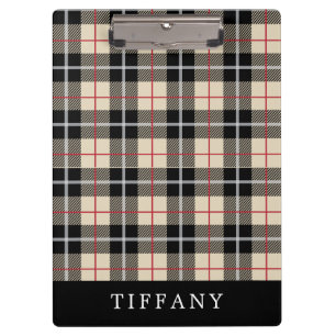 Monogram Thomson Kamel-Tartan-Karo-Muster Klemmbrett