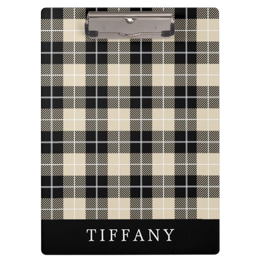 Monogram Thomson Kamel-Tartan-Karo-Muster Klemmbrett (Vorderseite)
