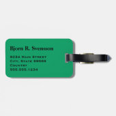 Monogram Three Black Strip auf Kleeblatt Green Gepäckanhänger (Rückseite horizontal)