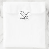 Monogram Three Letters & Names Wedding Sticker (Tasche)