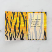 Monogram Tiger Black and Orange Print Pattern Karte (Innenseite)