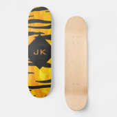 Monogram Tiger Black and Orange Print Pattern Skateboard (Vorderseite)