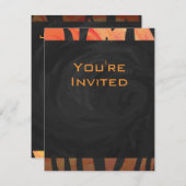 Monogram Tiger Hot Orange und Schwarz Print Muster Einladung (Vorne/Hinten)
