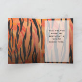 Monogram Tiger Hot Orange und Schwarz Print Muster Karte (Innenseite)
