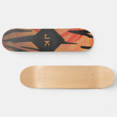 Monogram Tiger Hot Orange und Schwarz Print Muster Skateboard (Horizontal)