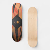 Monogram Tiger Hot Orange und Schwarz Print Muster Skateboard (Vorderseite)