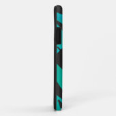 Monogram Tiger Schwarz und Aquamarines Druckmuster Case-Mate iPhone Hülle (Hinten/Rechts)