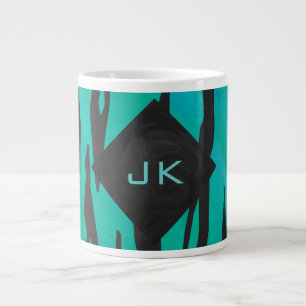 Monogram Tiger Schwarz und Aquamarines Druckmuster Jumbo-Tasse