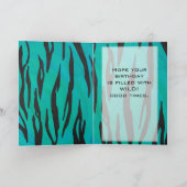 Monogram Tiger Schwarz und Aquamarines Druckmuster Karte (Innenseite)