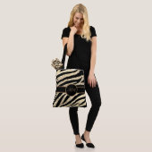Monogram Tiger Stripe Golden Glitzer Girly Tasche (Am Model)
