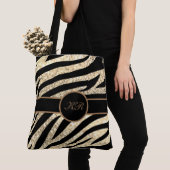 Monogram Tiger Stripe Golden Glitzer Girly Tasche (Von Nahem)