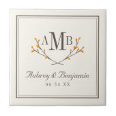 Monogram-Tile mit Bissful Branches Fliese (Vorderseite)