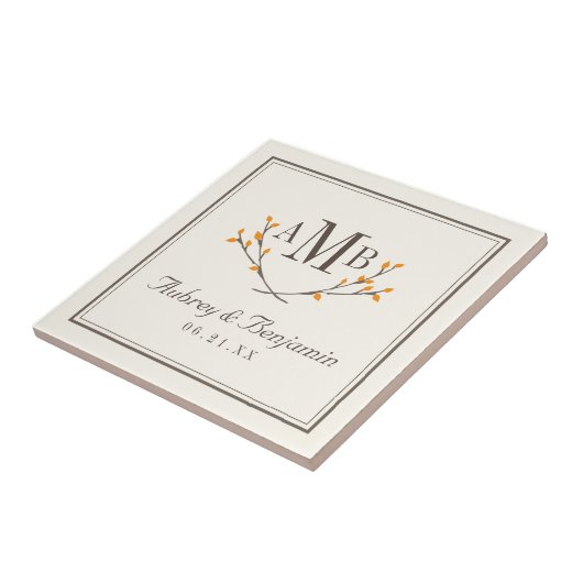 Monogram-Tile mit Bissful Branches Fliese (Seite)