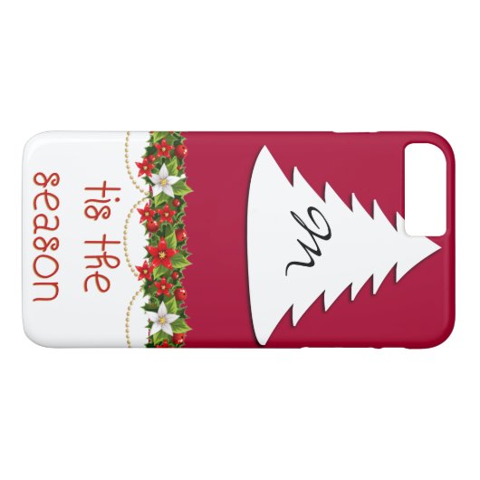 Monogram Tis The Season Holiday Phone Case (Rückseite (Horizontal))