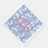 Monogram Toile Napkins Serviette (Ecke)
