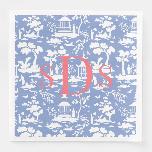 Monogram Toile Napkins Serviette (Vorderseite)