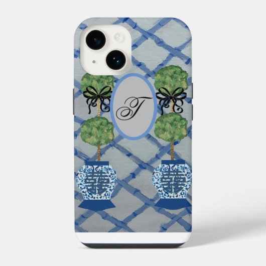 Monogram Topiary Ginger Jars iPhone / iPad Gehäuse Hülle (Rückseite)
