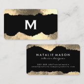 Monogram Torn Glamour Grunge Visitenkarte (Vorne/Hinten)