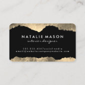 Monogram Torn Glamour Grunge Visitenkarte (Rückseite)