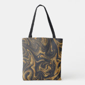 Monogram Tote Bag Gold Glitzer auf grauem Hintergr Tasche (Rückseite)