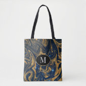 Monogram Tote Bag Gold Glitzer im nächtlichen Hint Tasche (Vorderseite)