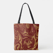 Monogram Tote Bag Gold Glitzer Maroon Hintergrund Tasche (Rückseite)