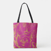Monogram Tote Bag Gold Glitzer Violet Hintergrund Tasche (Rückseite)