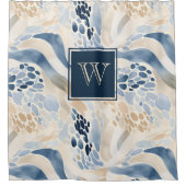 Monogram Tranquive Wave Pool Muster Duschvorhang (Vorderseite)