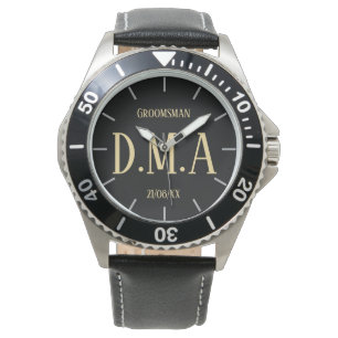 Monogram Trauzeuge Bestman Father Groom Bride Armbanduhr
