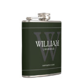 Monogram Trauzeuge Gift Classic Cool Army Green Flachmann (Rechts)