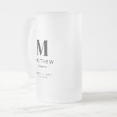 Monogram Trauzeuge Gift Modern Einfach Minimalisti Mattglas Bierglas (Vorderseite Links)