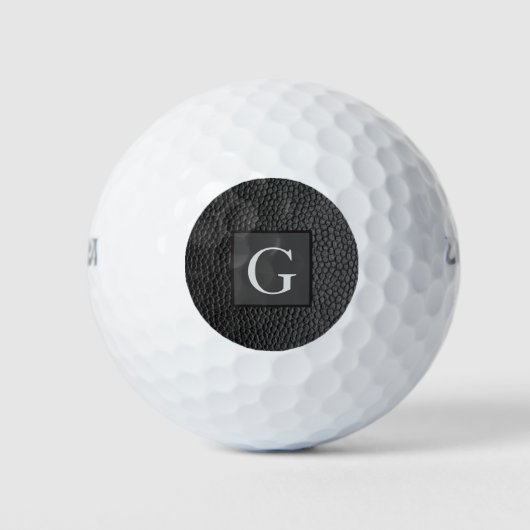 Monogram Trauzeuge Trauzeuge Black Leather Print Golfball (Vorderseite)