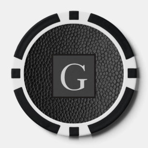 Monogram Trauzeuge Trauzeuge Black Leather Print Pokerchips