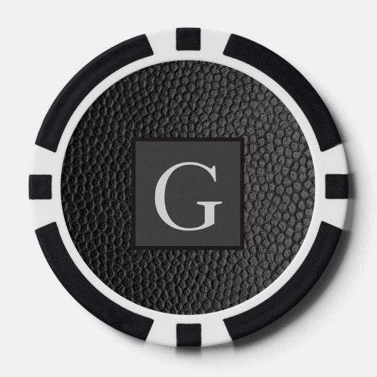Monogram Trauzeuge Trauzeuge Black Leather Print Pokerchips (Vorderseite)