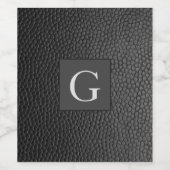 Monogram Trauzeuge Trauzeuge Black Leather Print Weinetikett (Einzelnes Label)