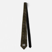 Monogram Trauzeuge Trauzeugen Black Gold Damask Krawatte (Vorderseite)