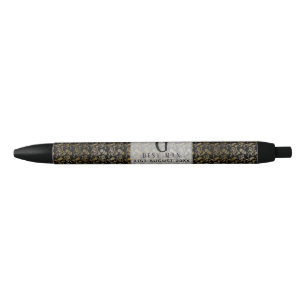 Monogram Trauzeuge Trauzeugen Black Gold Damask Kugelschreiber