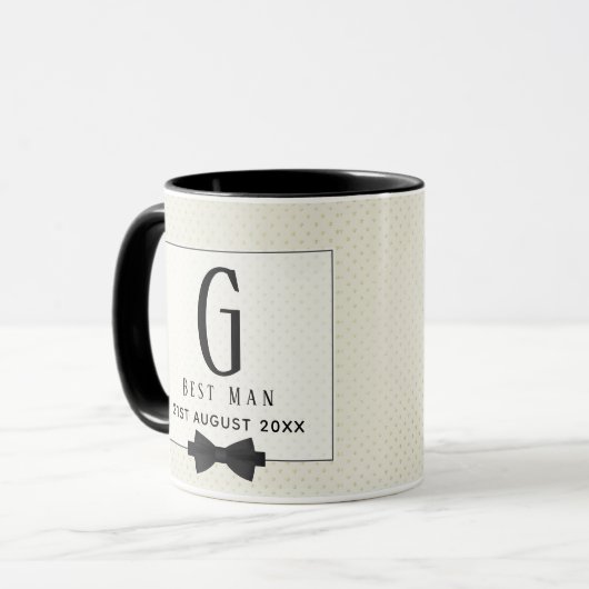 Monogram TRAUZEUGE Trauzeugen Trauzeuge Fleurdelis Tasse (Vorderseite Links)