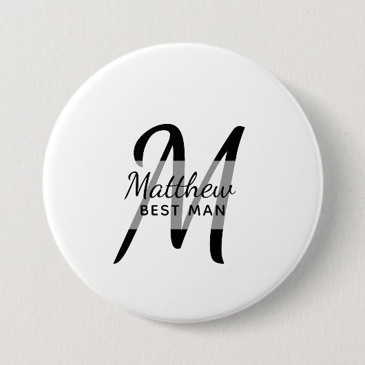 Monogram TRAUZEUGE Trauzeugen Trauzeuge Name hinzu Button (Vorderseite)