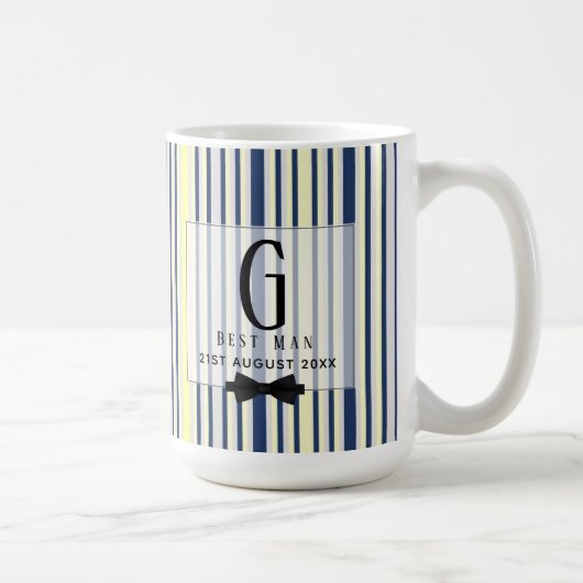 Monogram TRAUZEUGE Trauzeugen Trauzeuge Navy Yello Kaffeetasse (Rechts)
