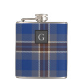 Monogram Trauzeugen Trauzeuge Blue Gray Tartan Bla Flachmann (Vorderseite)