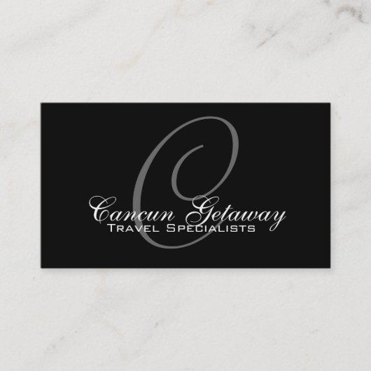 Monogram Travel Agent Business Card Visitenkarte (Vorderseite)
