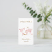 Monogram Travel Agent Passport World Map Foto Visitenkarte (Stehend Vorderseite)