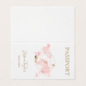 Monogram Travel Agent Passport World Map Foto Visitenkarten (Außenseite Aufgefaltet)