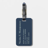 Monogram Travel Blue Graue Schwertfische Kopf Gepäckanhänger (Rückseite vertikal)